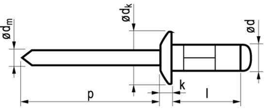 Afbeeldingen van MFX BLINDKL.N PLIA ALU/ST BK 4.8X12