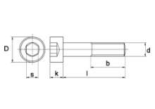 Afbeeldingen van Binnenzeskantbout DIN912 8.8 EV M20x35/25