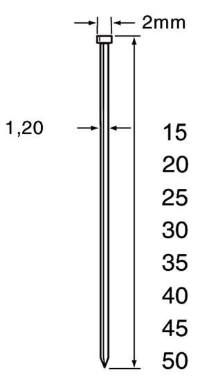 Afbeeldingen van Brad serie 12 cnk 15mm blister/1000 st.