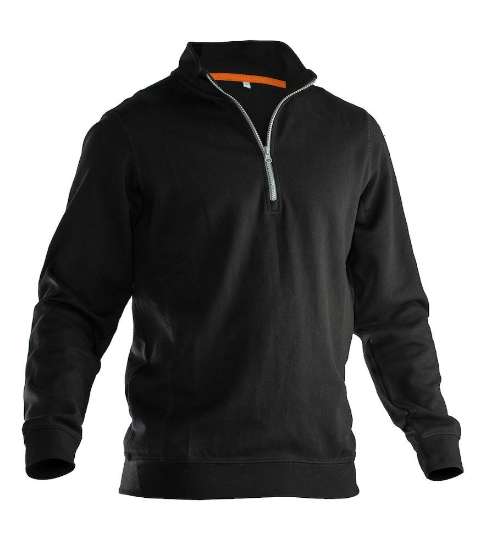 Afbeeldingen van JOBMAN 5401 HALFZIP SWEATSHIRT ZWART/ZWART S