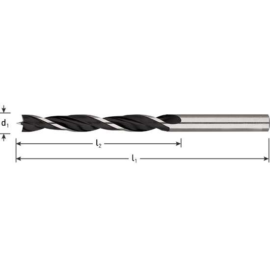 Afbeeldingen van Machinale houtspiraalboor ø3x33x61 (vpe 1)