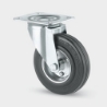 Afbeeldingen van Zwenkwiel met plaat zwart 100mm Max. 70kg