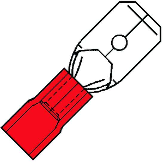 Afbeeldingen van Geïsoleerde Vlaksteker 6,3x0,8mm voor 0,5-1,5