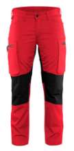 Afbeeldingen van Dames Service werkbroek Stretch C38 Rood/Zwar