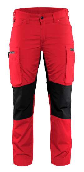 Afbeeldingen van Dames Service werkbroek Stretch C38 Rood/Zwar