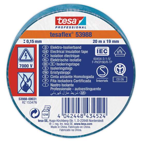 Afbeeldingen van Tesaflex 53988 20mtr x 19mm blauw