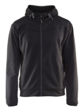 Afbeeldingen van Hoodie met rits L Zwart/DonkergrijsL