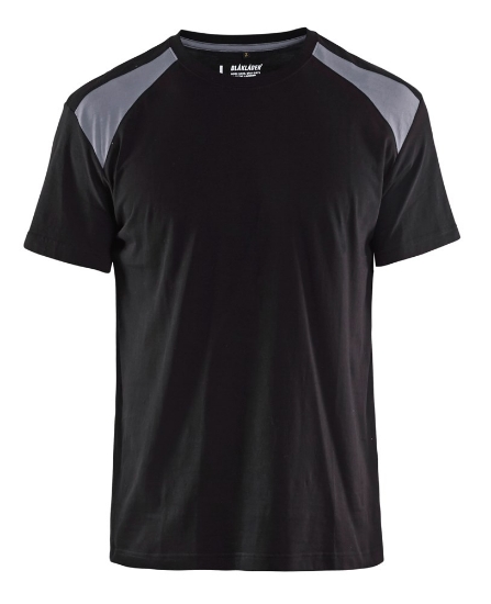 Afbeeldingen van T-shirt bi-colour XXL Zwart/Grijs