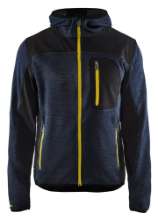 Afbeeldingen van Gebreid vest met softshell L Donkerblauw/Geel