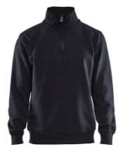 Afbeeldingen van Sweatshirt Jersey 1/2 rits L Zwart