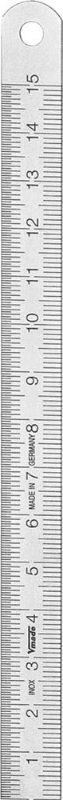 Afbeeldingen van Liniaal RVS 200x13x0.5mm Type B= ½mm/mm