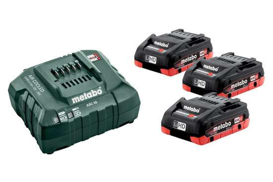 Afbeeldingen van METABO BASIC-SET 18 V: 3 X LIHD 4.0 AH, LADER