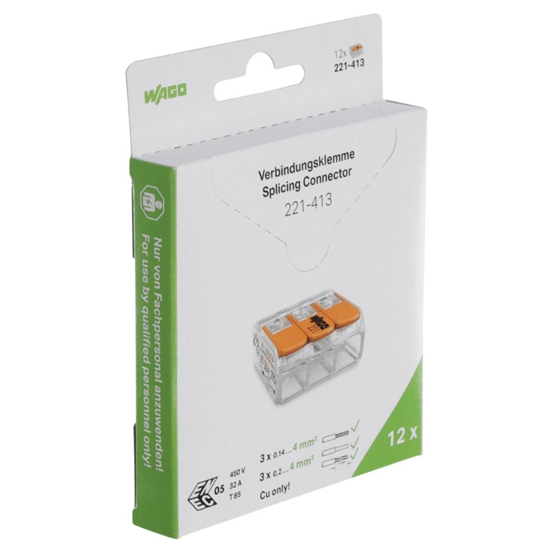 Afbeeldingen van WAGO 3V verbindingsklem t/m 4mm² 12 stuks in 