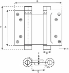 Afbeeldingen van Bommer scharnier / dubbelwerkend / 36/150mm /