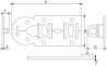 Afbeeldingen van Hangslotrolschuif / 80x180 mm / schootdikte 8