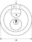 Afbeeldingen van Discusslot / DX / Ø 90 mm / lamellen gehard s
