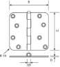 Afbeeldingen van Scharnier / ronde hoeken / 89x89 mm / losse R