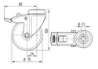Afbeeldingen van Zwenkwiel met boutgat + rem 75mm Max. 75kg
