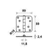 Afbeeldingen van AXA Scharnier/3,5x3,5/r.h/tgs ean