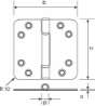 Afbeeldingen van Nylon glijlagerscharnier / 3 mm / doorgezette