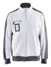 Afbeeldingen van SWEATSHIRT LANGE RITS WIT/GRIJS L 33511041109