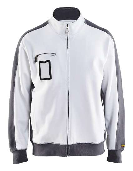 Afbeeldingen van SWEATSHIRT LANGE RITS WIT/GRIJS L 33511041109