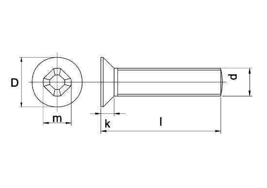 Afbeeldingen van Schroef DIN 965A A2 M 6 X 60 - 100