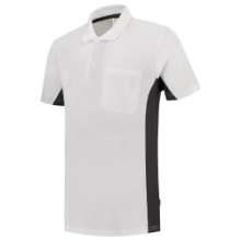 Afbeeldingen van Tricorp Poloshirt Bicolor Borstzak WhiteDGrey