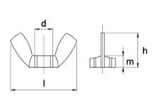 Afbeeldingen van Vleugelmoer Am.M. A2 M 10 - 100