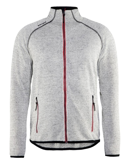 Afbeeldingen van VEST GEBREID 4942 - GRJS GEMELEERD/ROOD