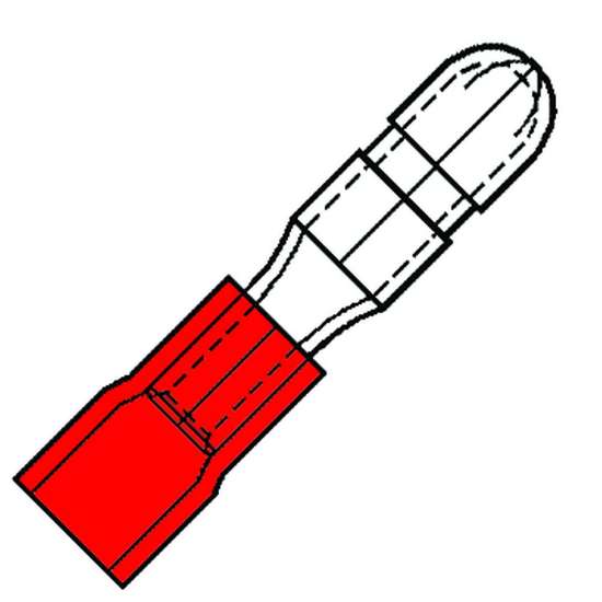 Afbeeldingen van Geïsoleerde rondsteker 4mm voor 0,5-1,5 mm² (