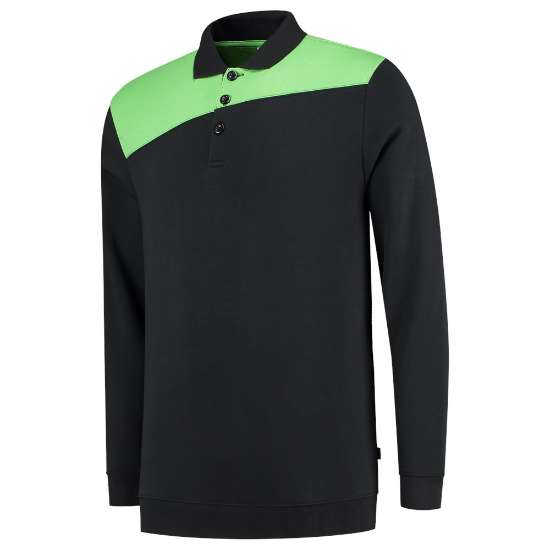 Afbeeldingen van POLOSWEATER BLACKLIME M