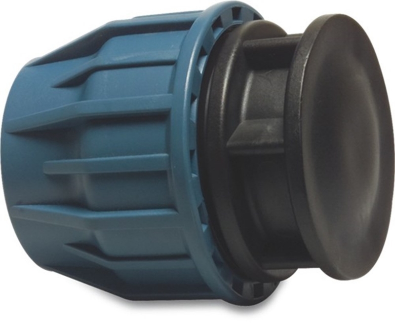 Afbeeldingen van Jason Eindkap PP 32 mm knel 16bar zwart/blauw