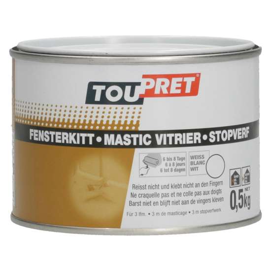 Afbeeldingen van TOUPRET PROFESSIONELE STOPVERF WIT - 0,5 KG