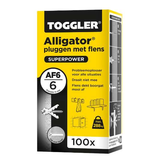 Afbeeldingen van Alligator plug met flens geel ø6mm AF 6 (100)