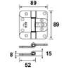 Afbeeldingen van AXA Titan vh scharnier/89x89/2,5mm dubbel/ger