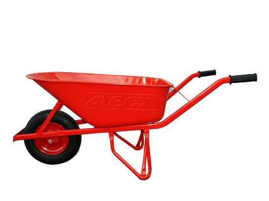 Afbeeldingen van 4Tecx Kruiwagen 80ltr model basis rood