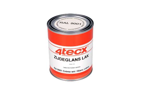 Afbeeldingen van 4Tecx Zijdeglans lak RAL 9001 crème wit 0,75l