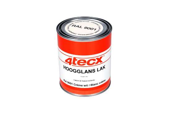 Afbeeldingen van 4Tecx Hoogglans lak RAL 9001 crème wit 0,75lt