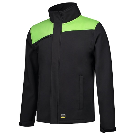 Afbeeldingen van SOFTSHELL BICOLOR NADEN BLACKLIME M