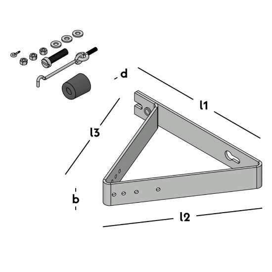 Afbeeldingen van GB Deuropvangbeugel compleet 275x250x220 40x4