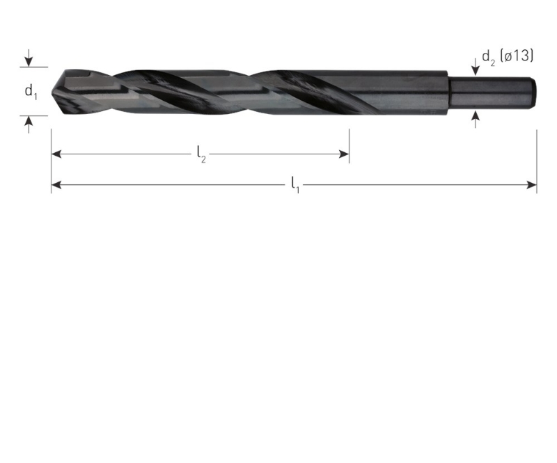 Afbeeldingen van HSS-R spiraalboor, DIN 338, type N, d2=13, ø2