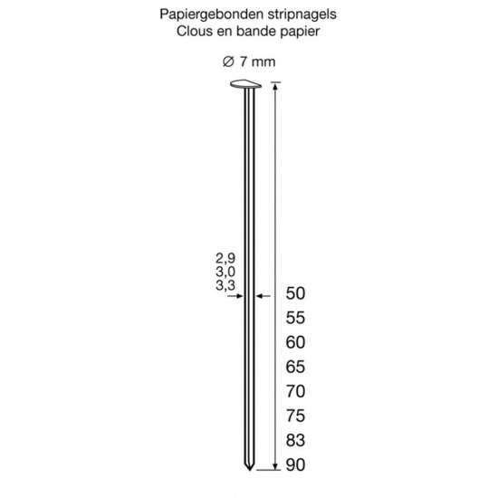 Afbeeldingen van Cl.head nail 2.8mm 34° ri nk 50mm ds5ml