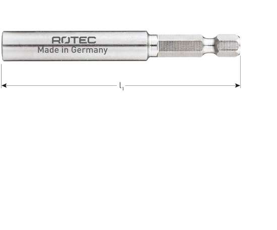 Afbeeldingen van RVS Bithouder E6.3x74, magnetisch, met C-ring