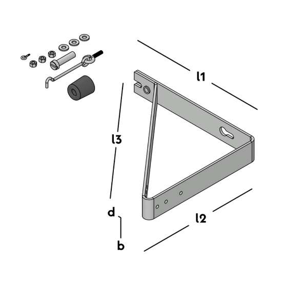 Afbeeldingen van GB Deuropvangbeugel haaks compleet 275x250x33