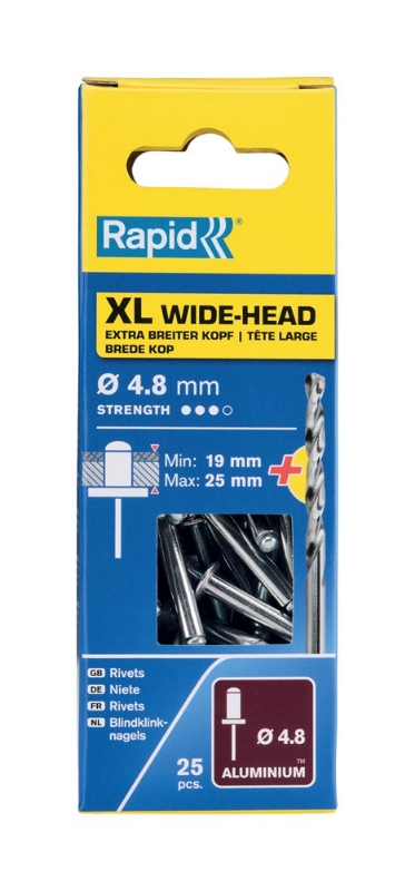 Afbeeldingen van Rapid Blindklinknagels XL Ø 4,8 x 30 mm incl.