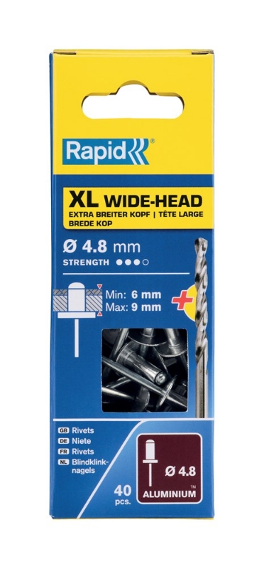 Afbeeldingen van Rapid Blindklinknagels XL Ø 4,8 x 12 mm incl.