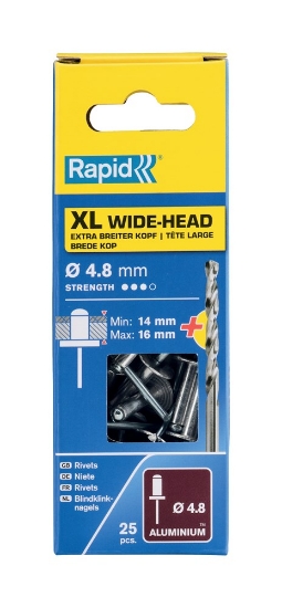 Afbeeldingen van Rapid Blindklinknagels XL Ø 4,8 x 20 mm incl.