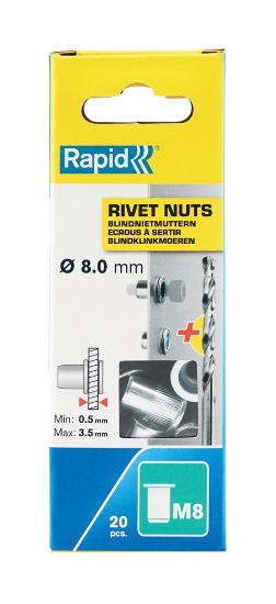 Afbeeldingen van Rapid Blindklinkmoeren M8 incl. Boor 20 st.,
