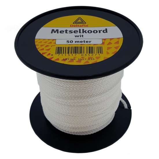 Afbeeldingen van Metselkoord wit nylon 50m